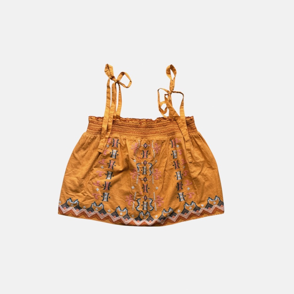 Anthropologie Floral Embroidered Good Swing Tank Top